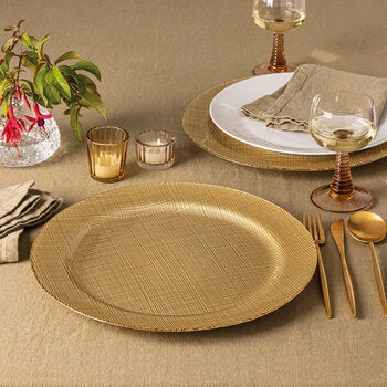 Over&Back, 4 Platos Decorativos de Vidrio para Mesa Dorados Over&Back, 4 Platos Decorativos de Vidrio para Mesa Dorados