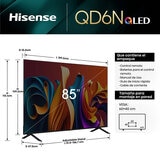 Hisense Pantalla 85" QLED 4K GOOGLE TV