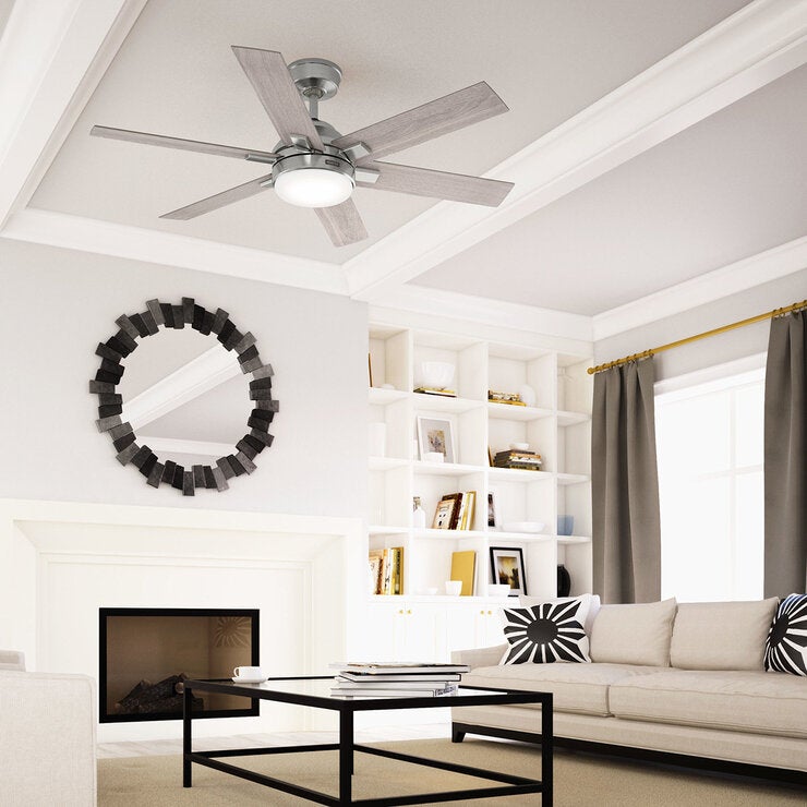 Hunter, Ventilador de Techo Georgetown 52" Acabado Níquel Cepillado Hunter, Ventilador de Techo Georgetown 52" Acabado Níquel Cepillado