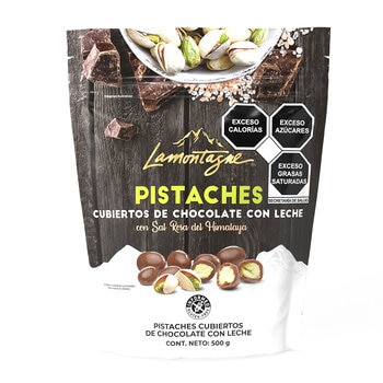 lamontagne pistaches cubiertos de chocolate con leche 500 g