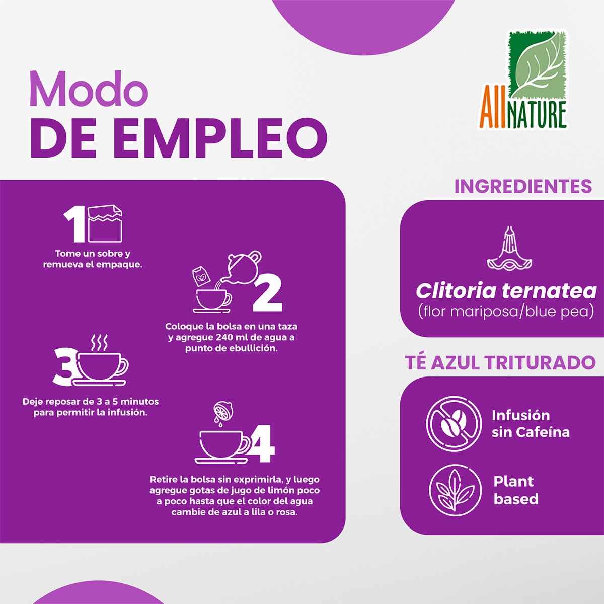 All Nature Blue Pea Tea 60 Sobres All Nature Blue Pea Tea 60 Sobres