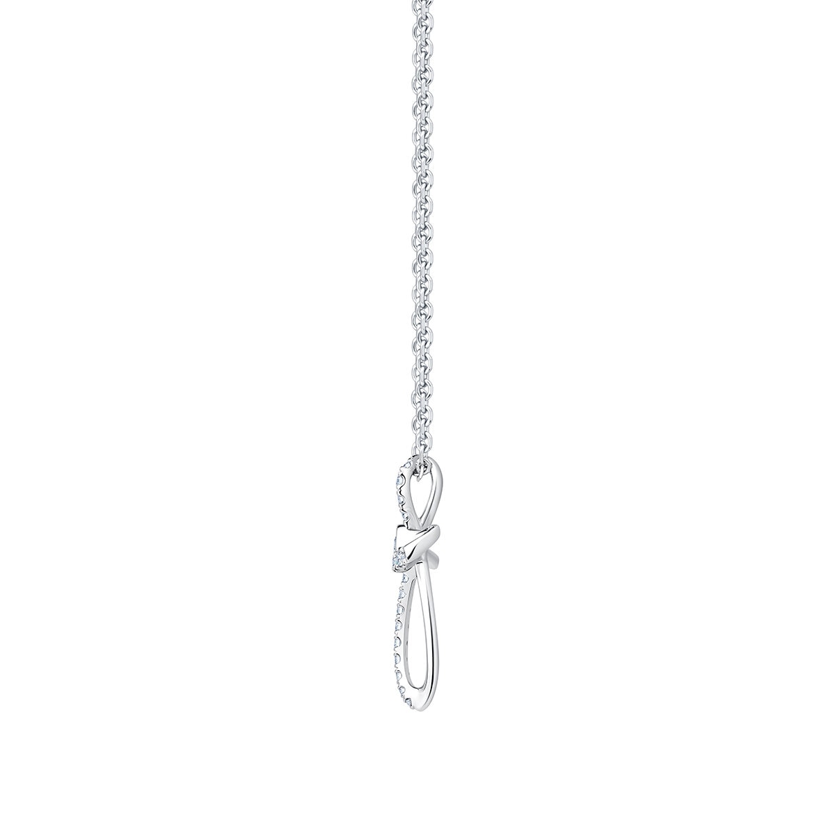 Dije de Cruz de Diamantes, 0.25ctw, Oro Blanco de 14K, 45.72cm Ajustable