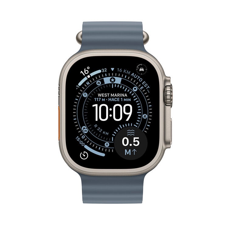 Apple Watch Ultra 3 (GPS + Celular) 49mm Titanio Natural + Correa Ocean Azul Anchor - Unitalla Apple Watch Ultra 3 (GPS + Celular) 49mm Titanio Natural + Correa Ocean Azul Anchor - Unitalla