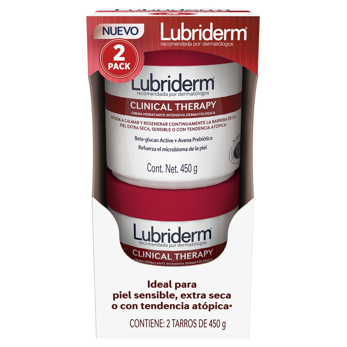 Lubriderm Clinical Therapy 2 Tarros de 450 g