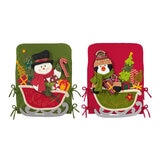 Set de 2 Fundas Navideñas para Silla Muñeco de Nieve y Pingüino