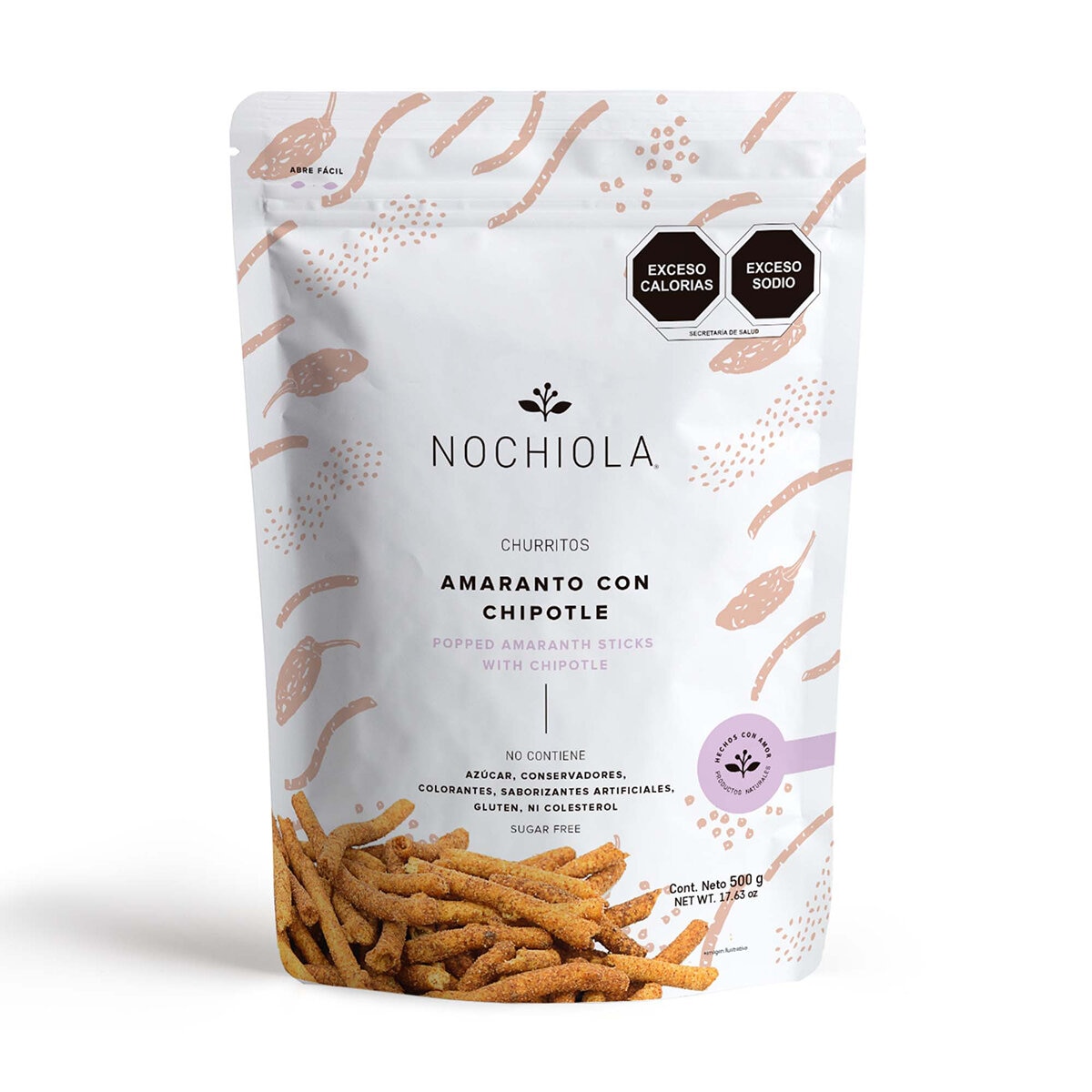 Nochiola Churritos de Amaranto con Chipotle 500 g