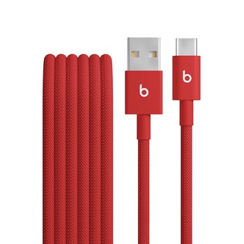 apple beats cable trenzado de carga usb-a a usb-c rojo fugaz