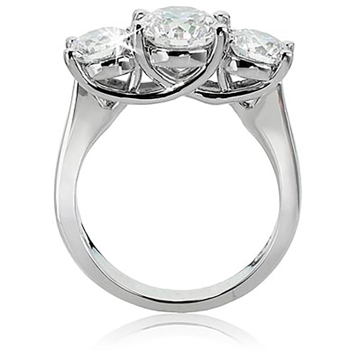 3.00ctw, Anillo de Tres Diamantes, Oro Blanco de 14kt 3.00ctw, Anillo de Tres Diamantes, Oro Blanco de 14kt