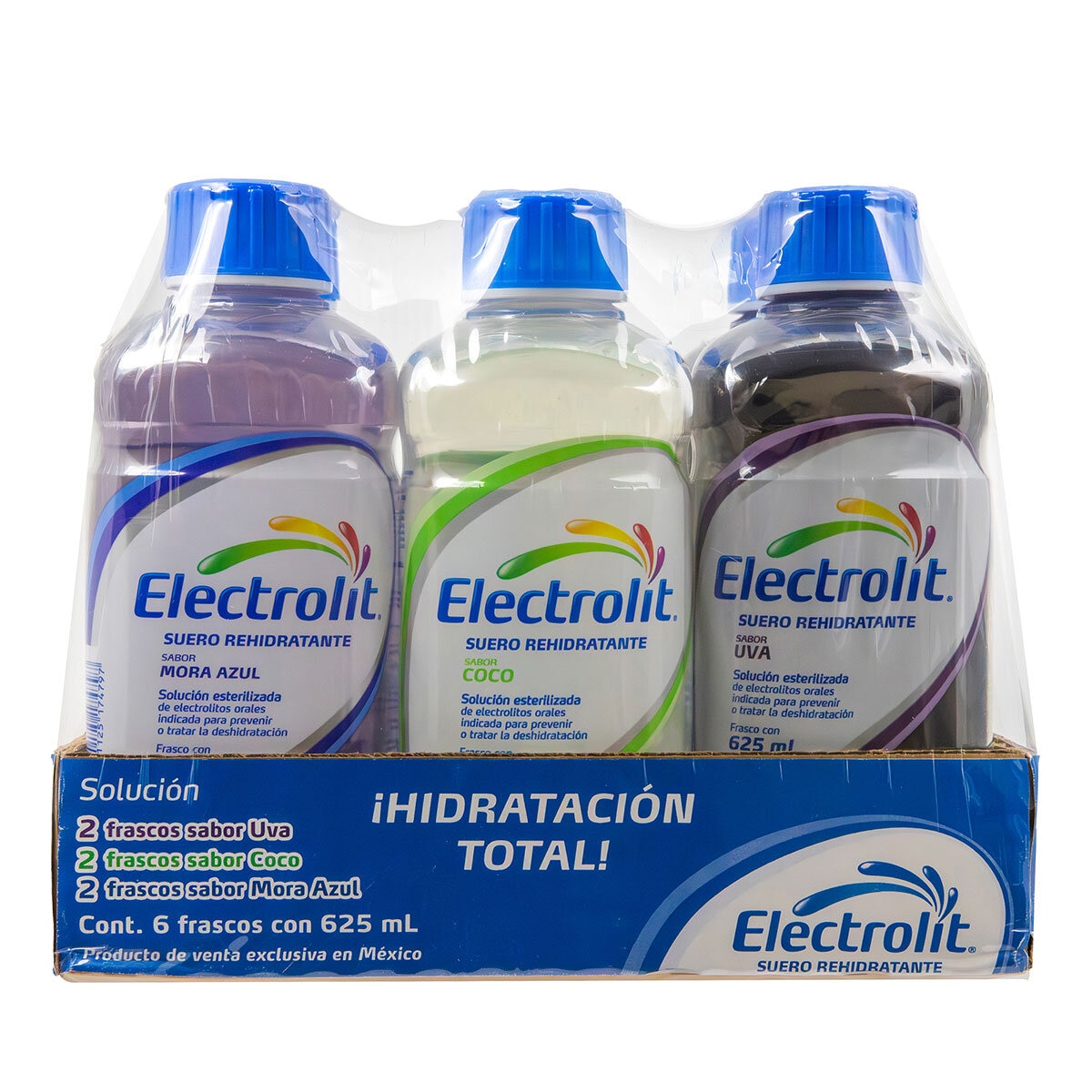 Electrolit 6pk Uva, Coco y Mora 625 ml Electrolit 6pk Uva, Coco y Mora 625 ml