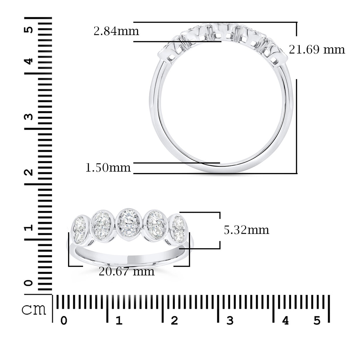 Anillo de Diamantes 0.50ctw, de Oro Blanco 14K