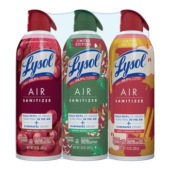 Lysol Air Sanitizante Ambiental Edición Navidad 3 pzas de 283 g Lysol Air Sanitizante Ambiental Edición Navidad 3 pzas de 283 g