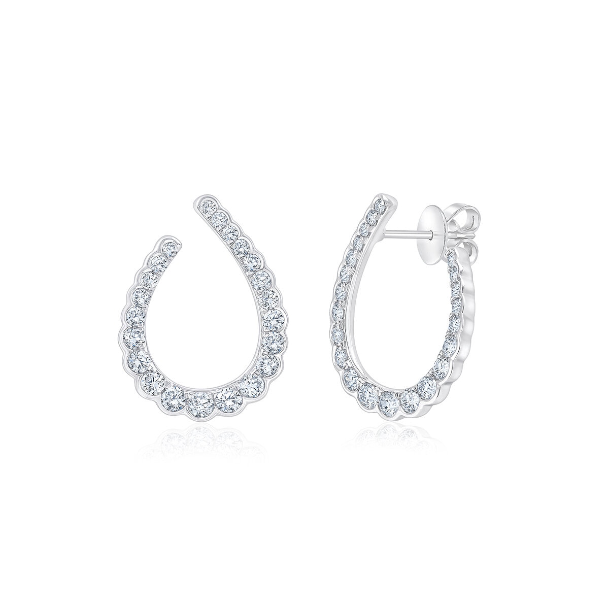 Aretes de Diamantes, 1.0ctw, Oro Blanco de 14K