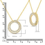 0.74ctw, Collar de Diamantes, Corte Redondo, Oro Amarillo de 14K