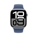 Apple Watch S10 (GPS) Caja de aluminio plata 46mm con correa deportiva azul denim M/L