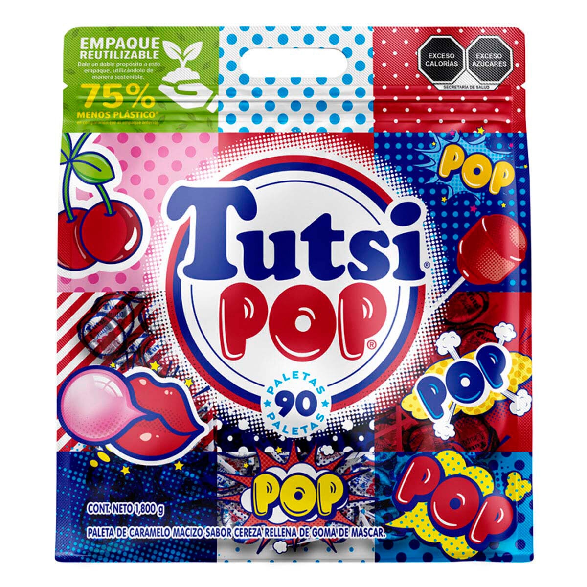 Tutsi Pop Paletas de Caramelo 90 pzas