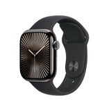 Apple Watch S10 (GPS + Cellular) Caja de Titanio Pizarra 42mm con Correa Deportiva Negro S/M