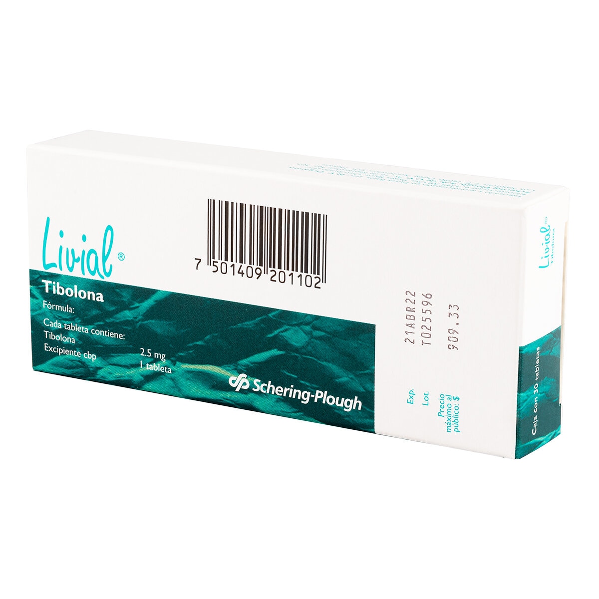 Livial 2.5mg  30 Tabletas 