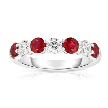 Anillo de Rubi con Diamantes 0.48ctw, Oro Blanco 14K Anillo de Rubi con Diamantes 0.48ctw, Oro Blanco 14K