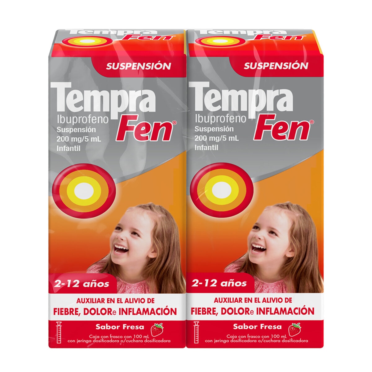 Tempra Fen Ibuprofeno suspensión 2 cajas con 100 ml Tempra Fen Ibuprofeno suspensión 2 cajas con 100 ml
