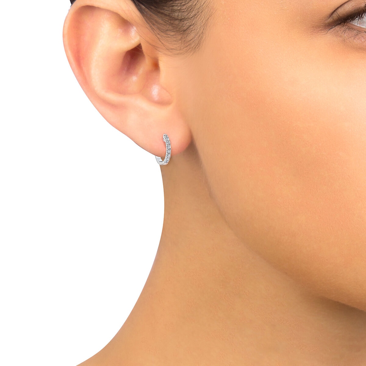 Aretes, Arracadas de Diamantes 0.35ctw, Oro Blanco 14K Aretes, Arracadas de Diamantes 0.35ctw, Oro Blanco 14K