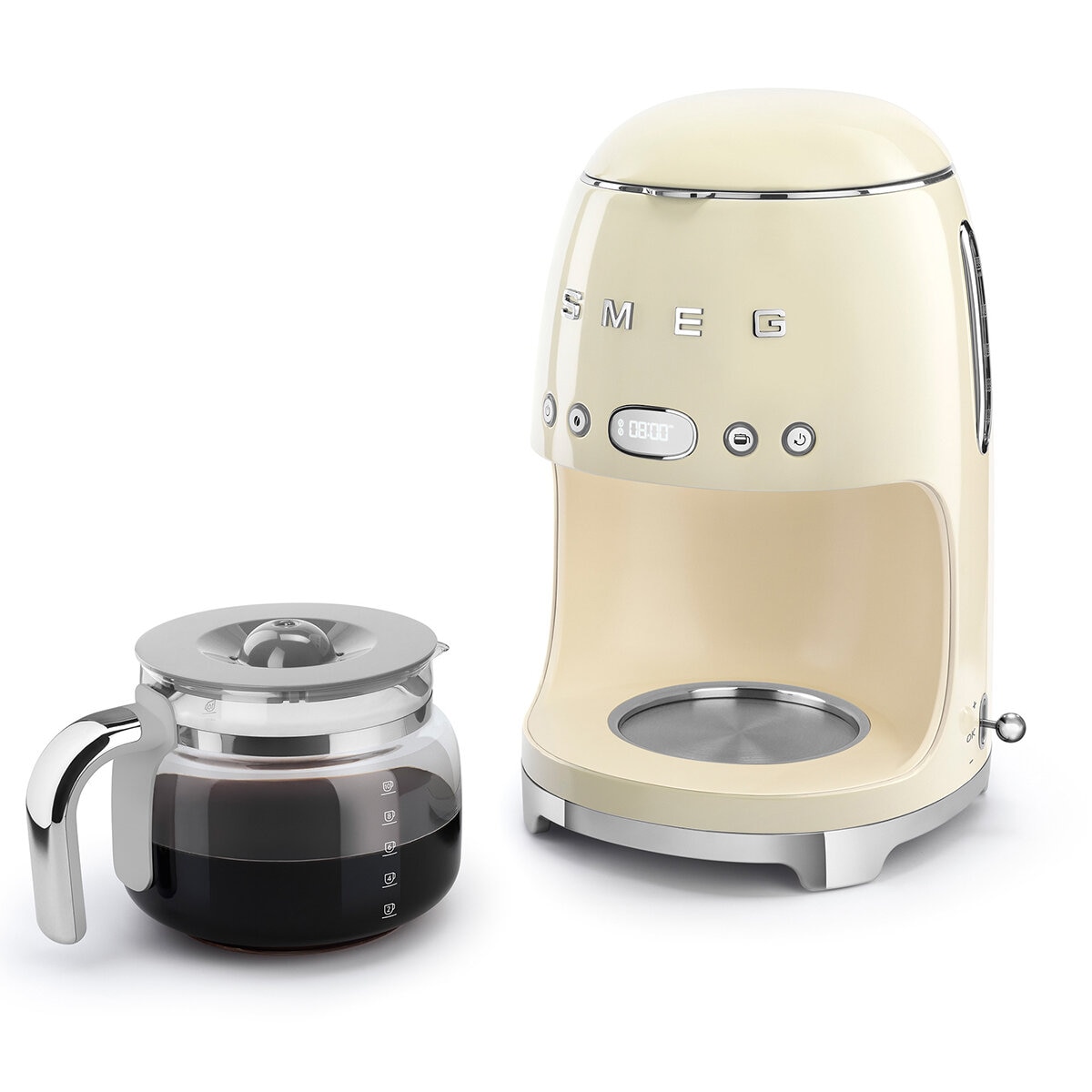 Smeg Cafetera de goteo 10 tazas crema