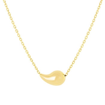 Collar con Gota, 43.18cm, Oro Amarillo 14K Collar con Gota, 43.18cm, Oro Amarillo 14K
