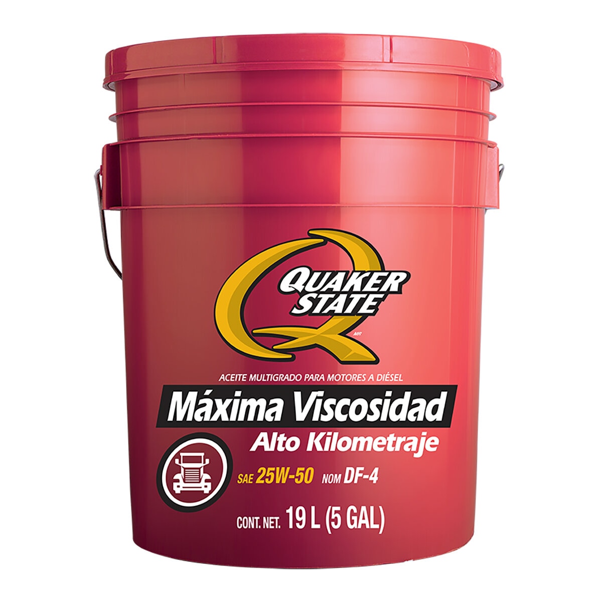 Quaker Aceite para motor a Diesel Alto Kilometraje SAE 25W50 Cubeta de 19L Quaker Aceite para motor a Diesel Alto Kilometraje SAE 25W50 Cubeta de 19L
