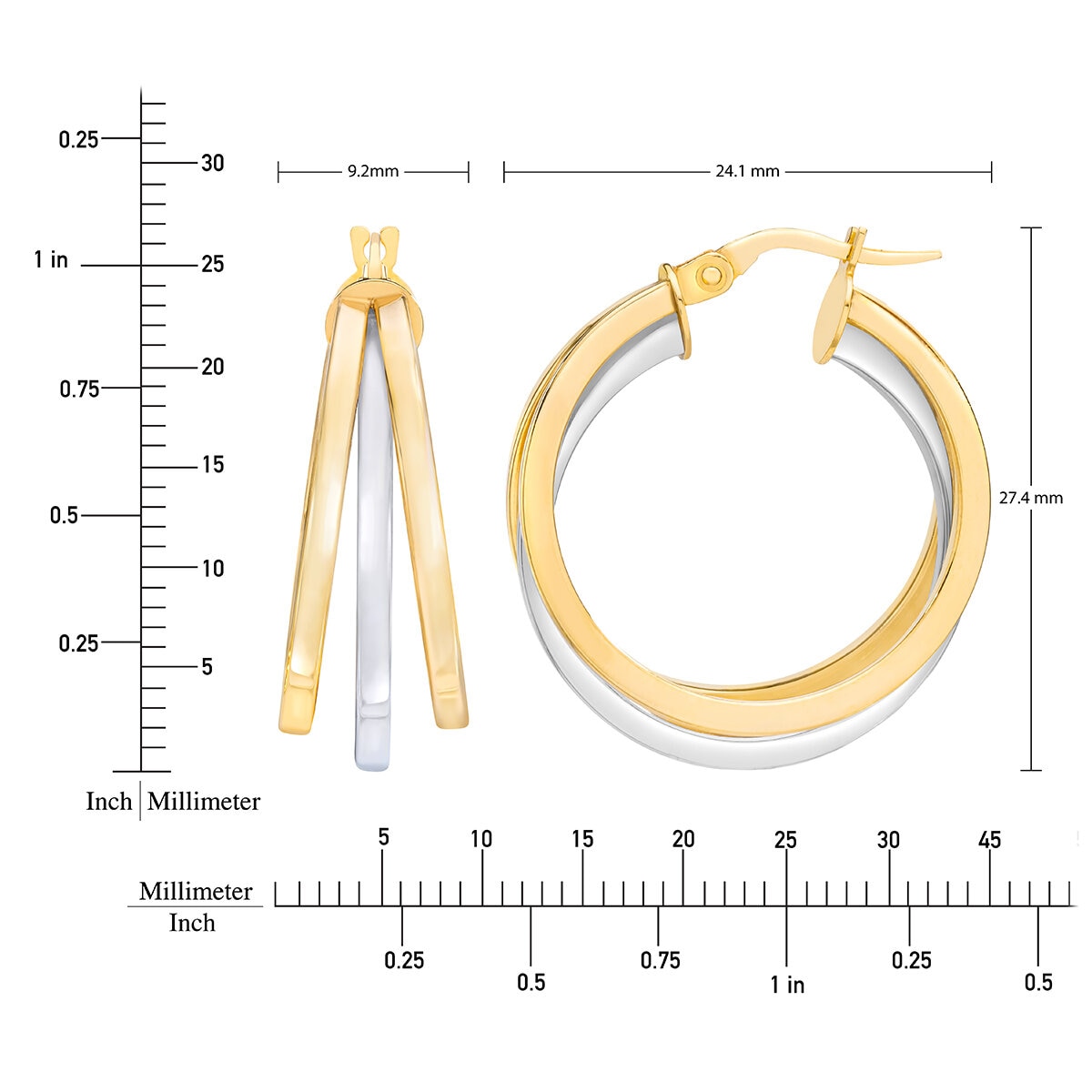 Arracadas, Oro Dos Tonos de 14K