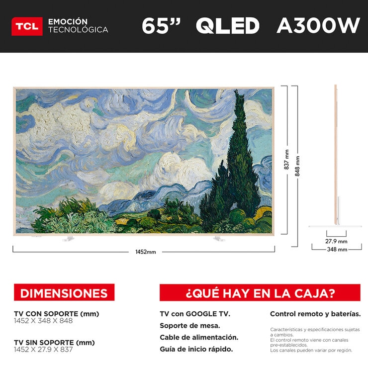 TCL Pantalla 65" QLED 4K NXTVISION Google TV TCL Pantalla 65" QLED 4K NXTVISION Google TV