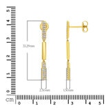 Aretes Colgantes de Diamantes 0.35ctw, en Oro Amarillo 14K