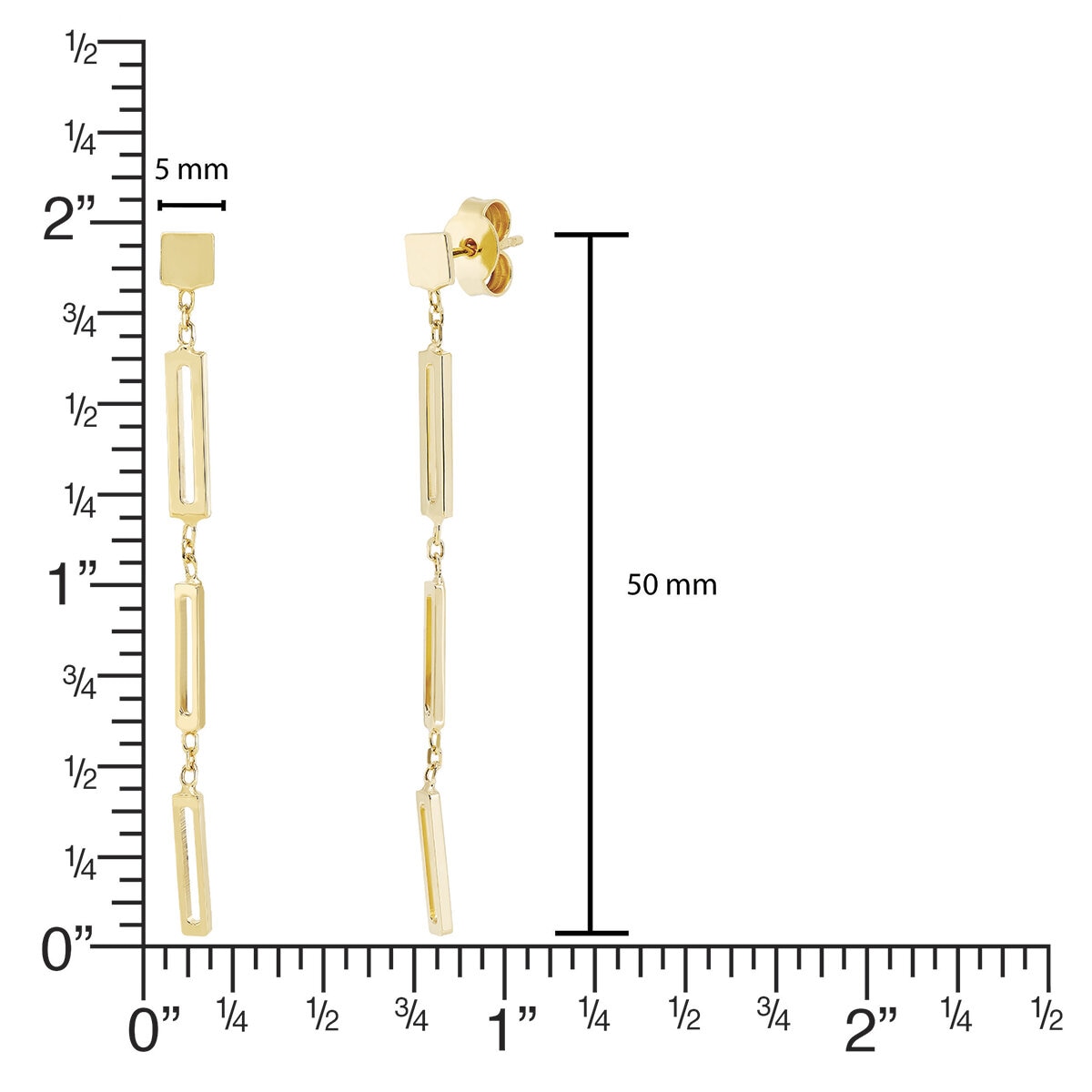 Aretes, Colgantes de Oro Amarillo de 14kt