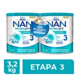 NAN 3 Optimal Pro de 1 a 2 Años 2 Latas de 1.6kg c/u