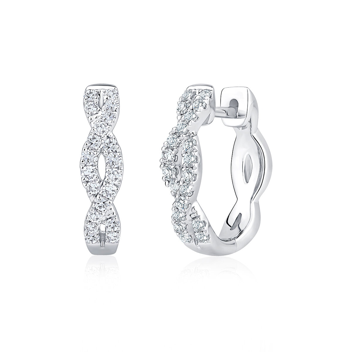 Aretes de Diamantes, 0.30ctw, Oro Blanco de 14K