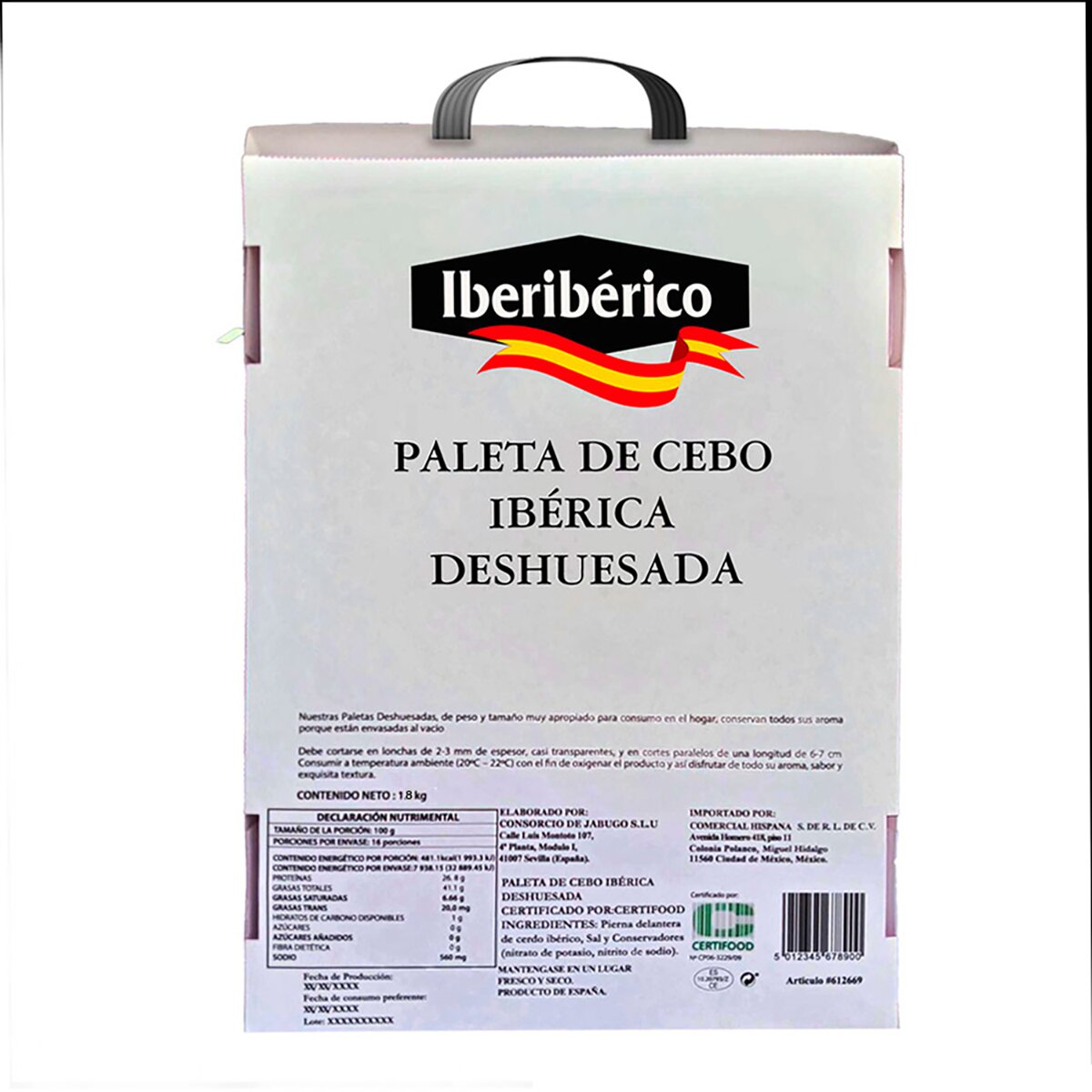 Iberibérico Paleta de Jabugo sin Hueso 1.8 kg