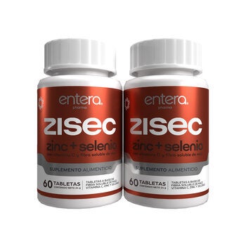 ZISEC Zinc y Selenio 2 Frascos de 60 Tabletas c/u ZISEC Zinc y Selenio 2 Frascos de 60 Tabletas c/u