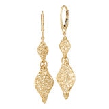 Aretes Colgantes, Oro Amarillo de 14K