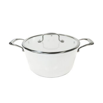Westinghouse, Cacerola 24 cm de Cerámica Blanca, Acero Inoxidable Westinghouse, Cacerola 24 cm de Cerámica Blanca, Acero Inoxidable