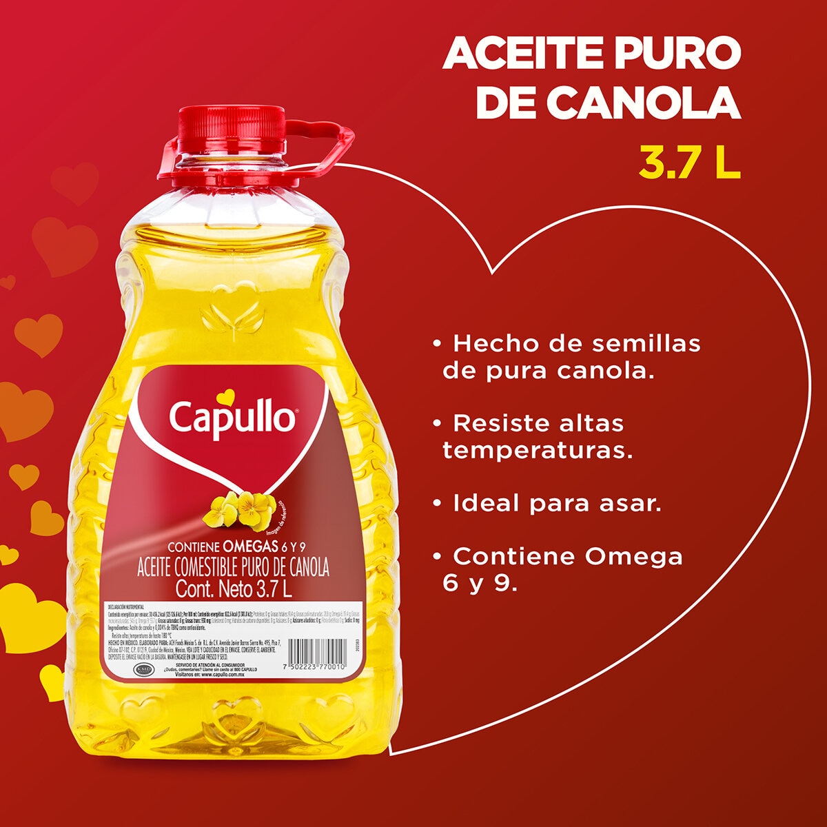 Capullo Aceite de Canola 3.7 l Capullo Aceite de Canola 3.7 l