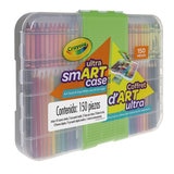 Crayola ultra smart case crayones clásicos, plumones, lápices de colores y hojas blancas 150 piezas