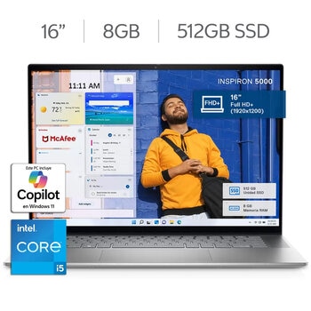 dell inspiron 5620 laptop 16" full hd+ intel core i5 8gb 512gb ssd