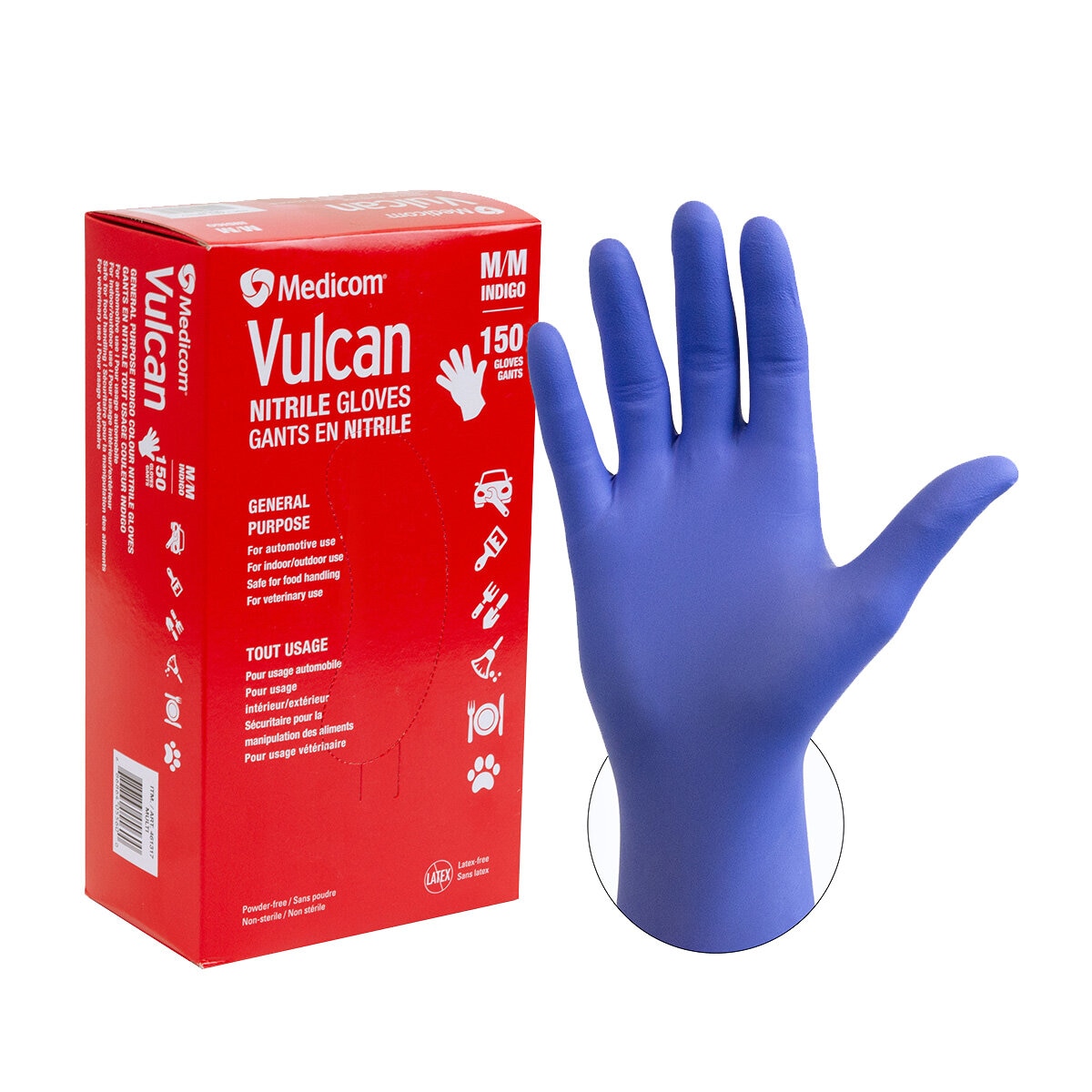 Vulcan Guantes de Nitrilo Talla Mediana 150 piezas