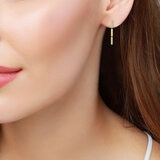 Aretes Colgantes de Diamantes 0.35ctw, en Oro Amarillo 14K