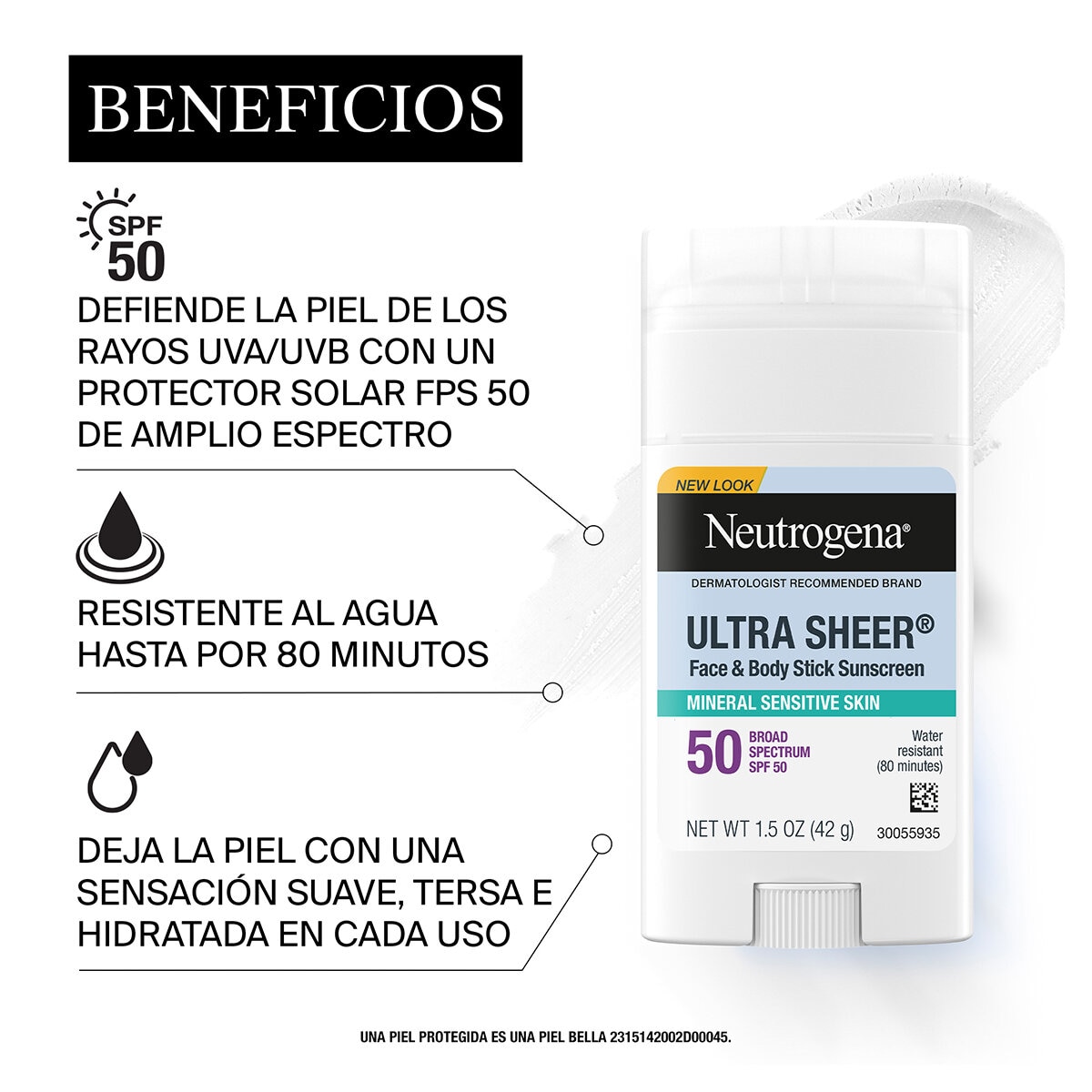 Neutrogena Protector Solar en Barra 2 pzas de 42 g Neutrogena Protector Solar en Barra 2 pzas de 42 g