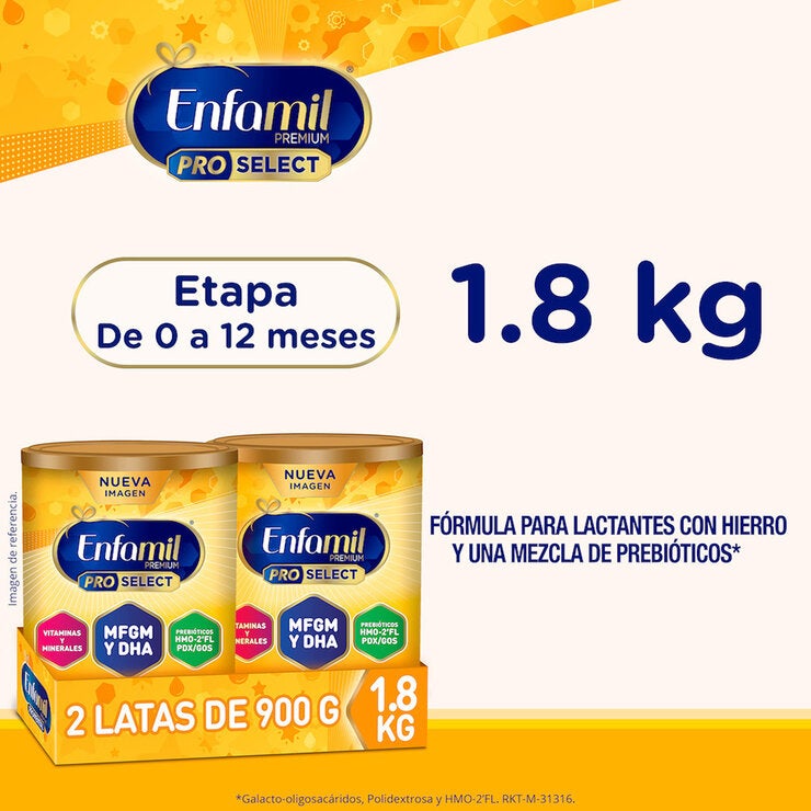 Enfamil Pro Select Etapa 1 Fórmula Infantil 0 a 12 Meses, 2 latas 900 g c/u Enfamil Pro Select Etapa 1 Fórmula Infantil 0 a 12 Meses, 2 latas 900 g c/u