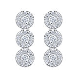 Aretes Colgantes de Diamantes 0.70ctw, en Oro Blanco 14K