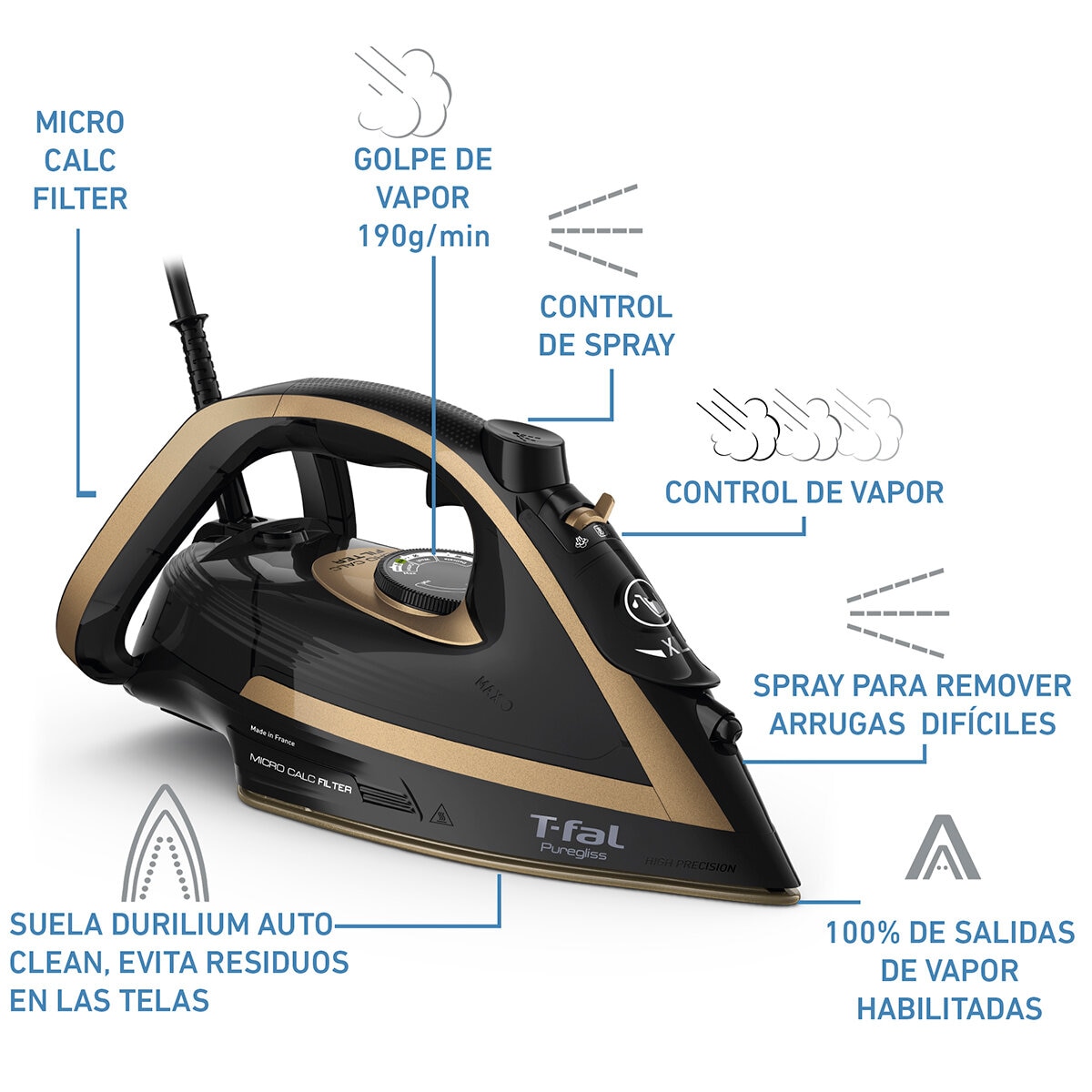 T-Fal Plancha de Vapor Puregliss T-Fal Plancha de Vapor Puregliss