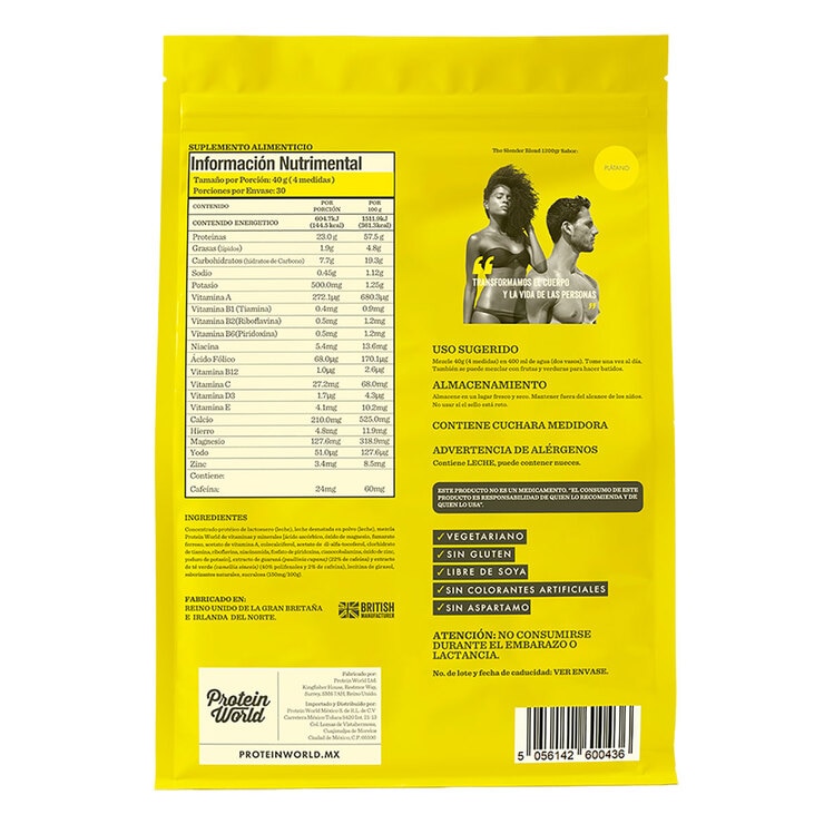 Protein World Slender Bebida a Base de Proteína Sabor Plátano 1.2 kg Protein World Slender Bebida a Base de Proteína Sabor Plátano 1.2 kg