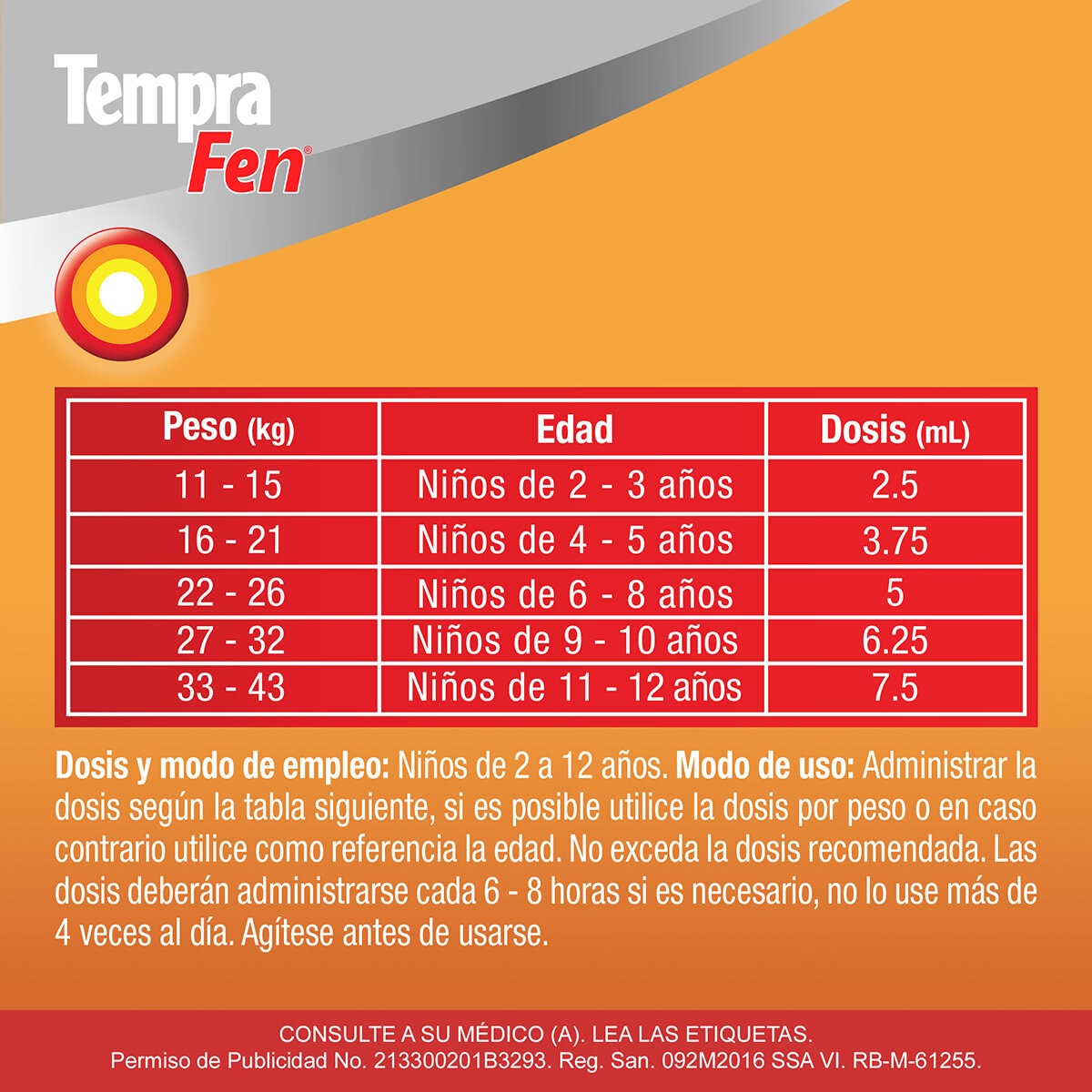 Tempra Fen Ibuprofeno suspensión 2 cajas con 100 ml Tempra Fen Ibuprofeno suspensión 2 cajas con 100 ml