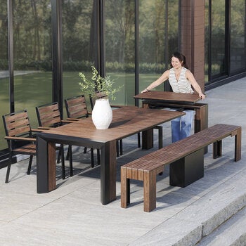 Transformer Table, Set de Comedor para Exterior Color Oscuro, Capacidad para 12 Personas Transformer Table, Set de Comedor para Exterior Color Oscuro, Capacidad para 12 Personas