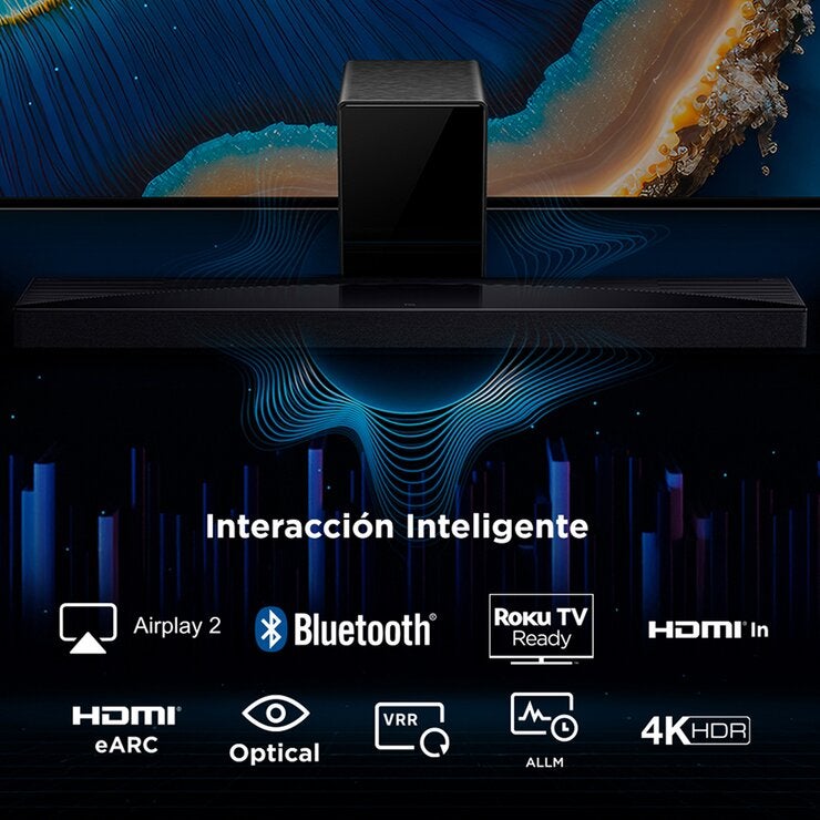 TCL Q75H Barra de Sonido 5.1.2 Canales TCL Q75H Barra de Sonido 5.1.2 Canales